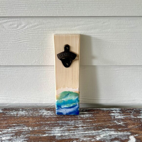 Other - Ocean Waves Resin Bottle Opener Bar Wall Sign Decor Beer Bottle Opener Beach
